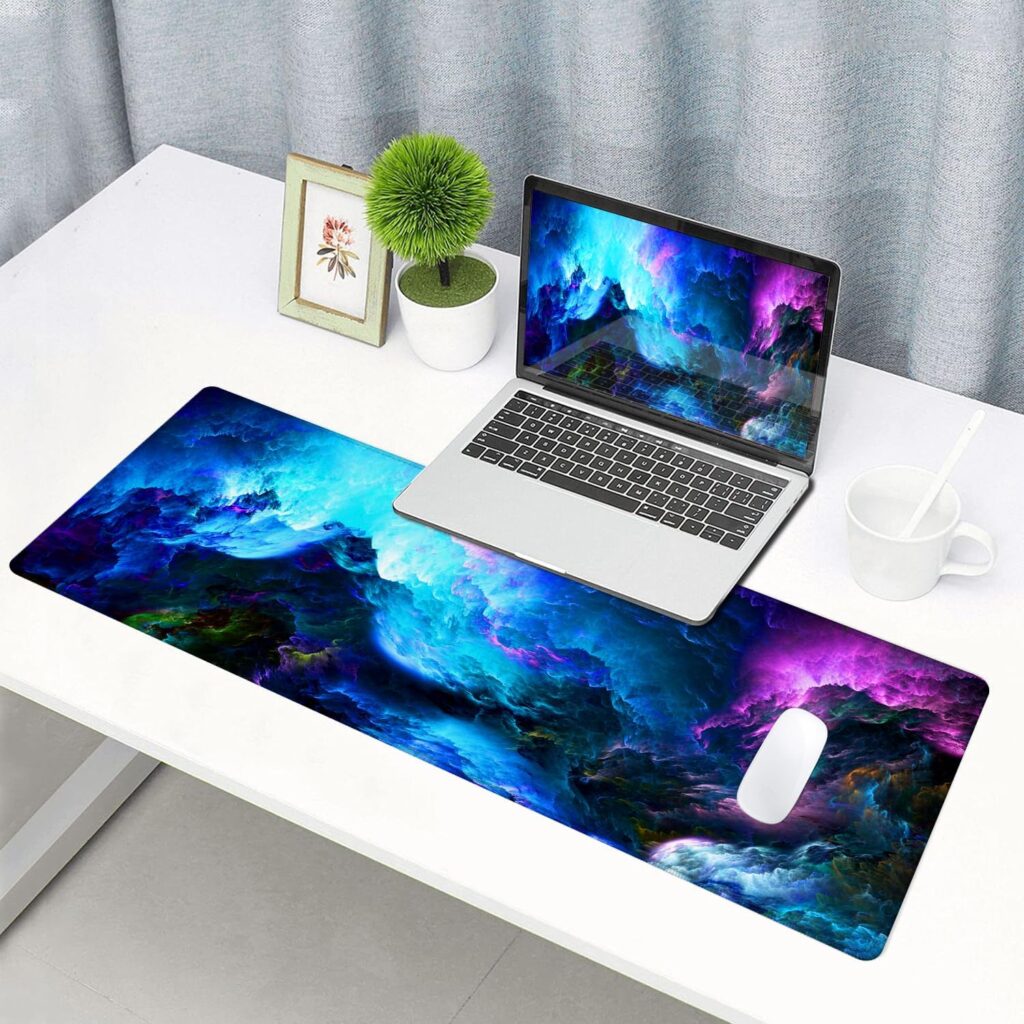 Custom Large Non-Slip Rubber Base Gaming Mouse pad, Keyboard Mouse Mat, Desk Pad with Stitched Edges