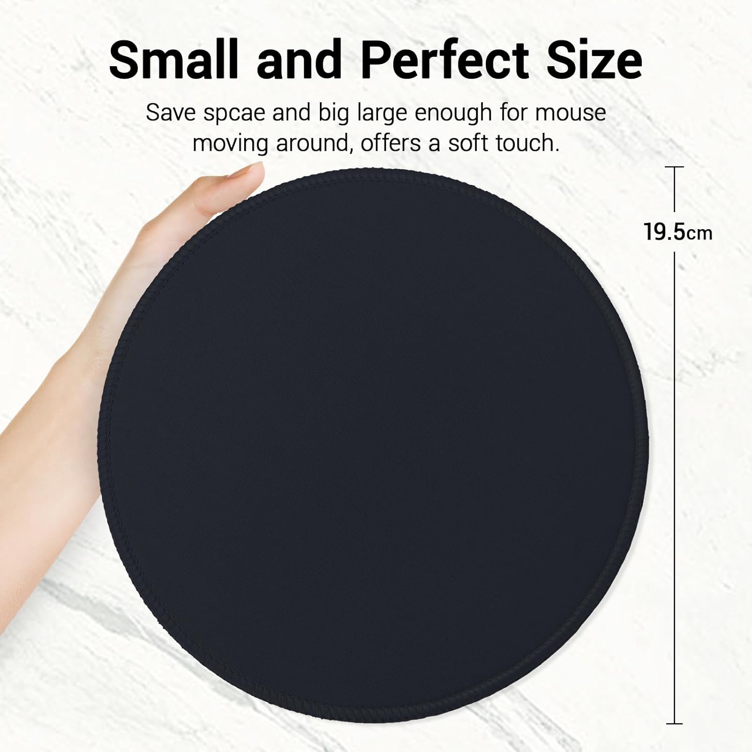 Custom Round Mouse Pad, Non-Slip Rubber Base Mouse pad with Stitched Edge